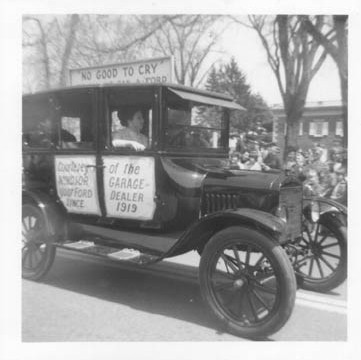 Riding in the Shad Derby parade, May 13 1967